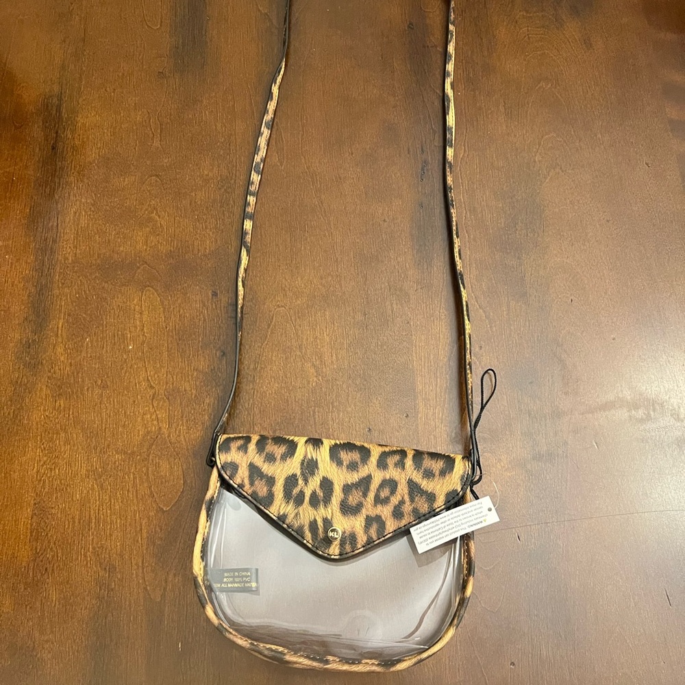Leopard Print Clear Crossbody Bag